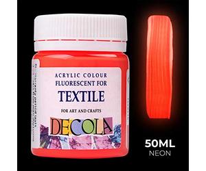 Decola Colori tessuti fluorescenti rosso 50ml neon UV glow