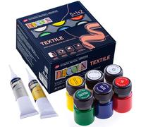 Decola Colori tessuti set, 5x20ml + liner e diluente lavabili