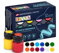 Decola Set 12 Colori per Porcellana - 12x20ml Pittura Acrilica Permanente per Vetro - Realizzati da Nevskaya Palitra