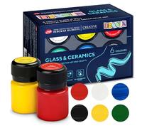 Decola Set 6 Colori per Porcellana - 6x20ml Pittura Acrilica Permanente per Vetro - Realizzati da Nevskaya Palitra