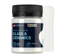 Decola Vernice per Porcellana Bianco - 50ml Permanente per Vetro e Ceramica - Alto Potere Coprente su Superfici Scure - Prodotto da Nevskaya Palitra