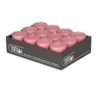 DecoLite Confezione da 12 candele a pilastro, 80/60 mm, autoestinguenti, con certificazione RAL, durata 27 ore, 100% Made in Germany by Wenzel Candele (rosa antico)