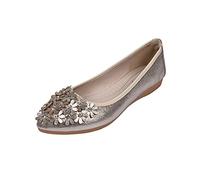 Décolleté Ballerine Pieghevoli da Donna arrotolabili per Abiti da Sposa e Ballerine Pieghevoli con Bellissimi Strass Portatili Slip on Mocassini, Matrimonio, Affari,Casual