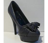 DECOLLETè BLU GRIGIO CON FIOCCO TACCO ALTO 12 CM TG 37