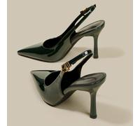 Décolleté con punta affusolata e tacco a rocchetto, scarpe eleganti da cerimonia con chiusura a fibbia, tacco alto con punta chiusa per feste EUR34,EUR35,EUR36,EUR37,EUR38,EUR39,EUR40,EUR41,EUR42,EUR4