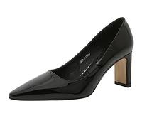 EXECAB Décolleté da Donna in Pelle Verniciata Comfort con Tacco Alto e Punta Chiusa con Cinturino alla Caviglia e Tacco Alto,Nero,44