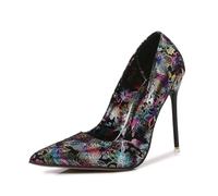 Décolleté da Donna - Tacchi a Spillo da 11 cm con Suola Antiscivolo, Scarpe da Sposa e da Discoteca a Punta per la Sposa/Damigelle d'Onore,Nero,35 EU