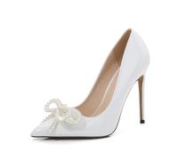 Décolleté da Sera da Sposa a Punta con Tacco a Spillo da Donna da 12 cm - Comfort, Versatile per Ufficio, Vacanza, Matrimoni, Discoteca,Bianca,46 EU