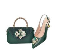 Décolleté da sposa da donna con strass nigeria scarpe e borse set scarpe e borsa, En8 per set, 41.5 EU