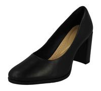 Clarks Freva85 Court, Pump Donna, Pelle Nera, 42 EU
