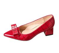 Décolleté Eleganti Punta a Punta Tacco Medio Largo con Fiocco Scarpe Gala per Serate ed Eventi Formali Pelle PU,Burgundy,40 EU