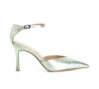 DÉCOLLÉTÉ IN PELLE LAMINATA CON LACCIO ALLA CAVIGLIA