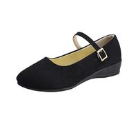Décolleté Mary Jane da donna con cinturino alla caviglia e tacco a blocco, eleganti scarpe per il tempo libero in pelle scamosciata, colore arancione, look femminile per tutti i giorni per l'ufficio e