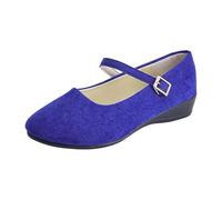 Décolleté Mary Jane da donna con cinturino alla caviglia e tacco a blocco, eleganti scarpe per il tempo libero in pelle scamosciata, colore arancione, look femminile per tutti i giorni per l'ufficio e
