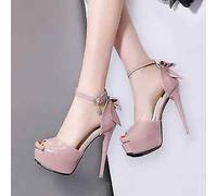 Décollte sandali Scarpe decolte stiletto 12 cm plateau 4.5 rosa lucido 1630