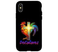 DeColores Cursillo Rainbow Rooster Cattolico Custodia per iPhone X/XS