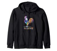 DeColores Cursillo Rainbow Rooster Cattolico Felpa con Cappuccio