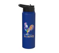 DeColores Cursillo Rainbow Rooster Cattolico Stainless Steel Insulated Water Bottle