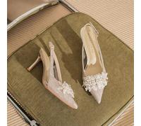 Decolte Scarpe 8 cm Oro Perle Cinturino Comode Pelle Sintetica 10664