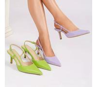 Decolte Slingback Donna Verde Tacco Medio T-Bar Eleganti Fashion Z9P4S7YU