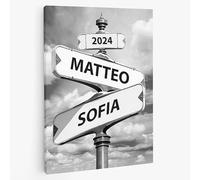 DecoMe Quadro personalizzato | Quadro murale individuale con Nome Fino a 2 persone | Regalo per Genitori Coppie Matrimonio San Valentino Compleanno | Stampa 40x60 cm