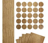 DecoMeister Copriviti Autoadesivi Ø 14mm 125 Pezzi - Tappi di Copertura per Buchi Mobili - Rotondi Copri Viti in Melamina Sottile con Colla Forte - Per Mobili e Legno - Rovere Riva