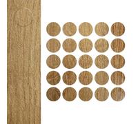 DecoMeister Copriviti Autoadesivi Ø 14mm 25 Pezzi - Tappi di Copertura per Buchi Mobili - Rotondi Copri Viti in Melamina Sottile con Colla Forte - Per Mobili e Legno - Rovere Riva