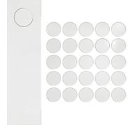 DecoMeister Copriviti Autoadesivi Ø 14mm 25 Pezzi - Tappi di Copertura per Buchi Mobili - Rotondi Copri Viti in Melamina Sottile con Colla Forte - Per Mobili e Legno - Bianco Lucido