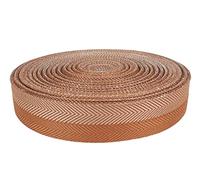 DecoMeister Nastro Bordatura Tappeti Termoadesivo 4cm x 10m - Striscia di Sbieco a Spina di Pesce - Bordo per Riparazione Moquette e Fai da Te Senza Cuciture, Poliestere Resistente - Beige/Marrone