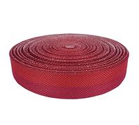 DecoMeister Nastro Bordatura Tappeti Termoadesivo 4cm x 20m - Striscia di Sbieco a Spina di Pesce - Bordo per Riparazione Moquette e Fai da Te Senza Cuciture, Poliestere Resistente - Rosso/Rubino