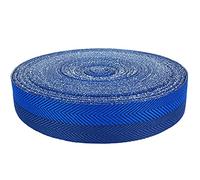 DecoMeister Nastro Bordatura Tappeti Termoadesivo 4cm x 5m - Striscia di Sbieco a Spina di Pesce - Bordo per Riparazione Moquette e Fai da Te Senza Cuciture, Poliestere Resistente - Blu Navy/Blu