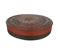 DecoMeister Nastro Bordatura Tappeti Termoadesivo 4cm x 5m - Striscia di Sbieco a Spina di Pesce - Bordo per Riparazione Moquette e Fai da Te Senza Cuciture, Poliestere Resistente - Mattone/Marrone