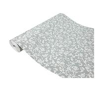 DecoMeister Pellicola adesiva per mobili Pellicole autoadesiva e Deco per pietra Motivi di decorazione Metro lineare x 45 cm Fiori grigi con foglie come ornamento