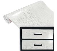 DecoMeister pellicole adesive effetto legno decorative decorazioni in pellicola autoadesiva a per mobili venatura del legno 67,5x100 cm madreperla bianco