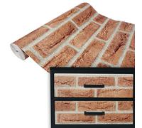 DecoMeister pellicole adesive effetto pietra decorative decorazioni pellicola autoadesiva per mobili 90x100 cm Rosso mattone Ahaus