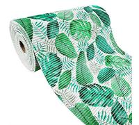 DecoMeister Tappetino da Bagno in Morbida Schiuma 190x65 cm - Tappeto Corsia e Passatoia Gomma Antiscivolo Multiuso per Corridoio e Bordo Piscina, PVC Traspirante - Flora Verde