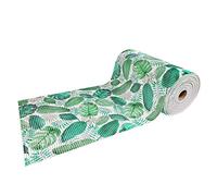 DecoMeister Tappetino da Bagno in Morbida Schiuma 65x100 cm - Tappeto al Metro Corsia e Passatoia Gomma Antiscivolo Multiuso per Corridoio e Bordo Piscina, PVC Traspirante - Flora Verde