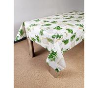 DecoMeister Tovaglia plastificata 140x160 cm | Tovaglia antimacchia in PVC idrorepellente | Copritavolo impermeabile per esterno, giardino e cucina resistente alle intemperie | Erbe Verdi