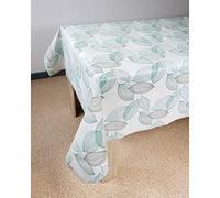 DecoMeister Tovaglia plastificata 140x210 cm | Tovaglia antimacchia in PVC idrorepellente | Copritavolo impermeabile per esterno, giardino e cucina resistente alle intemperie | Foglie Blu