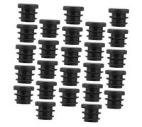 DECOMELODY 100 Pezzi Tappo Terminale Per Gamba Del Mobile in Plastica Nera 20 Mm, Tappi Rotondi Per Gambe Di Mobili, Inserto Per Tubi Nervature Antisporcizia Per Protezione Pavimenti Di Sedie e Tavoli