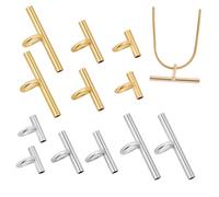 DECOMELODY 12 Pezzi Convertitori Mini Spilla in Metallo Adattatori per Gioielli con Anello in Rame per Trasformare Spille in Pendenti Facili da Usare e Colori Oro e Argento