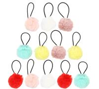 DECOMELODY 12 pezzi Elastici per Capelli con Palla Pompon Morbida Fasce Elastiche Colorate per Coda di Cavallo Soffici e Resistenti Accessori Moda per Ragazze