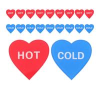 DECOMELODY 15 Paia Adesivi Acrilico Autoadesivi per Cartelli Acqua Calda e Fredda a Forma di Cuore Etichette Resistenti per Rubinetti Bagno Cucina Ufficio Identificazione Temperatura