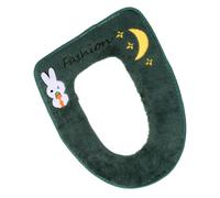 DECOMELODY 1pezzi Copriwater in Peluche Cerniera e Anello di Trazione Imbottitura Pratica per Sedile WC Design Floreale per Uso Domestico
