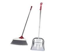 DECOMELODY 1set Scopa e Inossidabile Per Pulizia Domestica Broom and Dustpan Ergonomici Per Superfici Piastrelle e Resistente Al Vento e Facili Da Usare