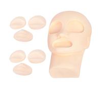 DECOMELODY 1set Testa Di Pratica Silicone Per Trucco e Bellezza Completo Con Mold Per Labbra e Occhi Adatta Per Artisti Principianti e Esperti Durabile e Facile Da Riporre