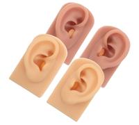 DECOMELODY 2 paia Modelli Orecchio Silicone Morbido Realistici per Pratica Piercing e Display Gioielli Anatomia Umana Flessibile per Insegnamento e Acupuntura Colori Chiara e Scura