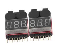 DECOMELODY 2 pezzi Controllo Tensione Batteria Lipo con Allarme Basso Voltaggio Tester Batteria Rc Portatile Monitor Compatibile per Batterie Polimeri Strumento Versatile e Compatto per