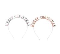 DECOMELODY 2 Pezzi Holiday Diamond Letter Hairbands Alloy Crown Hair Hoop For Christmas Party Women