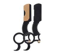 DECOMELODY 2 Pezzi Rasoio da Barba Uomo in Acciaio Inox Placcato, Rasoio Manuale per Taglio Barba e Sopracciglia, Accessorio Professionale Lama Non Inclusa Colore Casuale